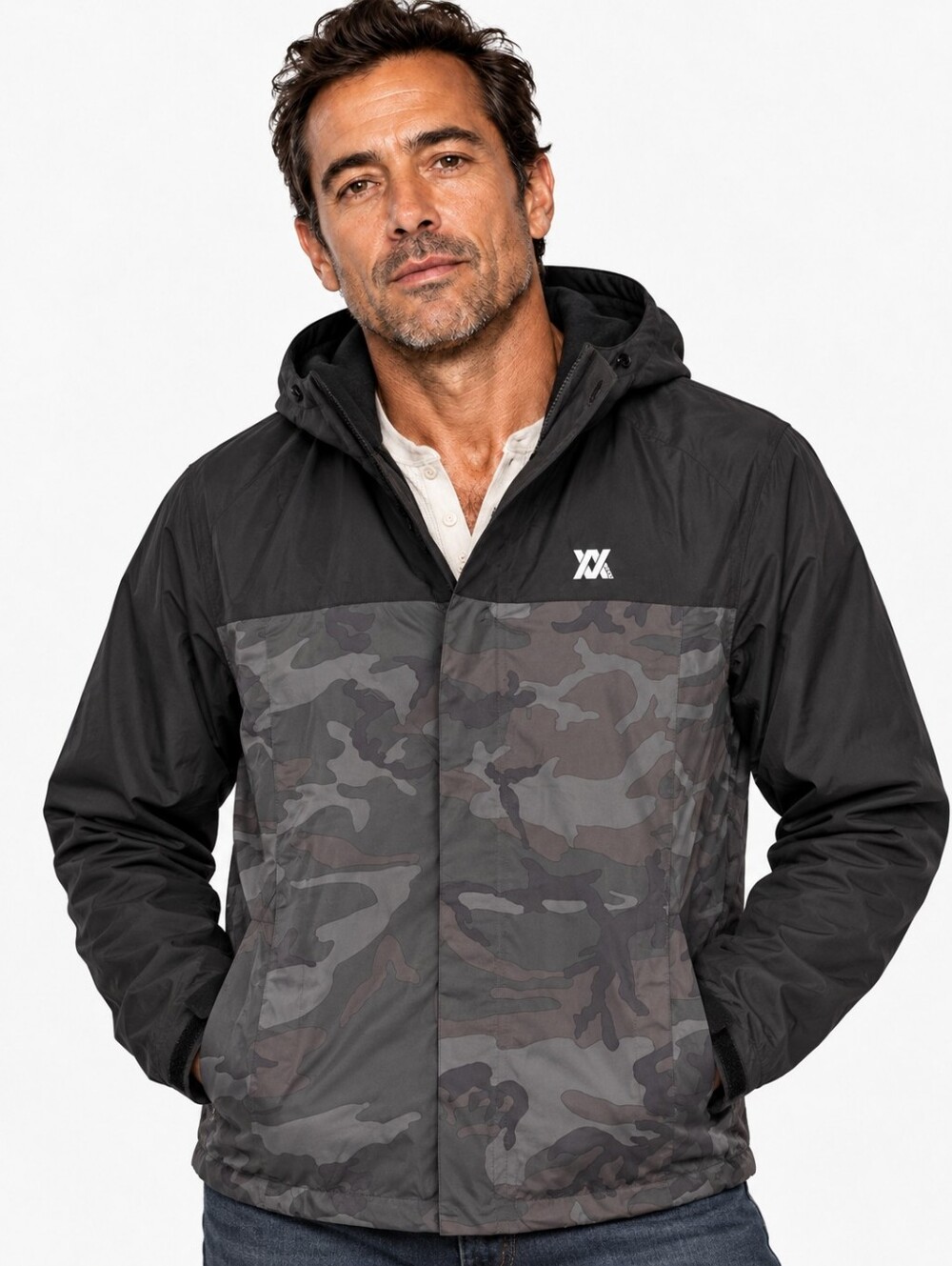 Dixxon Ground Up Customs Black Camo Hooded Jacket Windbreaker NWT Men's M